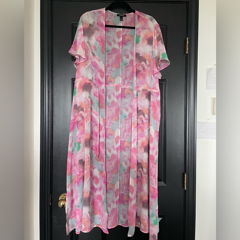 Torrid pastel dream front tie duster kimono